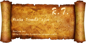 Ruda Tomázia névjegykártya
